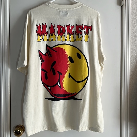 Market SMILEY® Good VS Evil Mens T-Shirt 100% Cotton - Picture 6 of 10